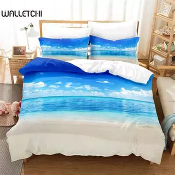 Summer Beach Design Bedding Set Duvet Cover Set 3d Bedding Digital Printing Bed Linen Queen Size Bedding Set Fashion Design EU single(135x200cm)