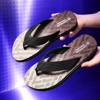 Summer beach men s flip-flops sandals home black new slippers men s fashion casual 39 чёрный