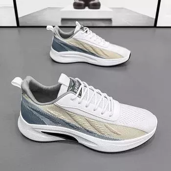 Summer Breathable and Odorproof Fly Woven Mesh Sports and Casual Little White Dad Shoes 39 чёрный