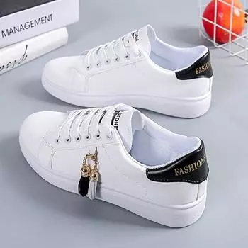 Summer Breathable Small White Shoes Running Student Casual Footwear Sports Low Top Women s Flat Shoes 40 чёрный
