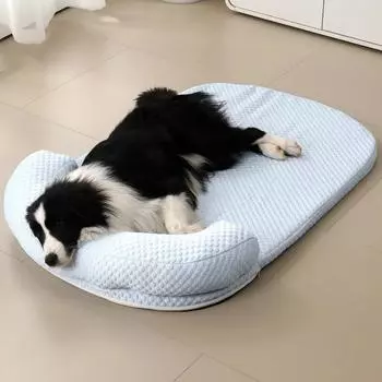 Summer Cooling Dog Bed Ice Silk Cooling Pet Mat Foam Sleeping Sofa Kennel Removeable Summer Cooling Fabric Dog Bed Pet Cushion S