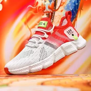 Summer Cross Border Hollow Mesh Flying Weaving Running Shoes for Men and Women Casual and Versatile Sports Shoes for Couples 36