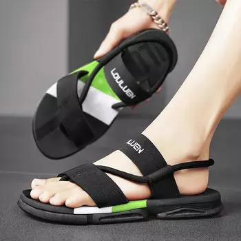 Summer Daily Wear Lightweight Sandals for Men Fashion Trend Flip Flops Comfortable Outdoor Non-slip Wear-resistant Male Sandals 37 синий