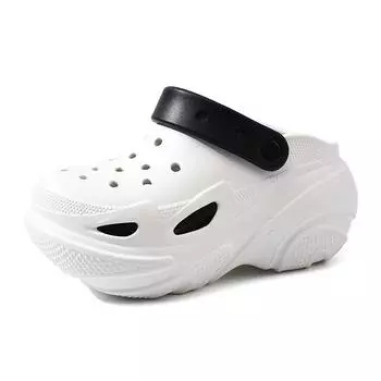 Summer EVA thick-soled hole shoes for women, wearing heightened and breathable bag heads, dragging non-smelly feet, wear-resistant cool slippers 36-37 белый