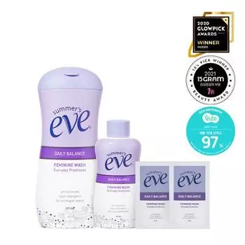Summer Eve Daily Balance Женское гель для душа 237 мл+59 мл+5 мл*2 плана розыгрыша 237ml+69ml giveaway plan
