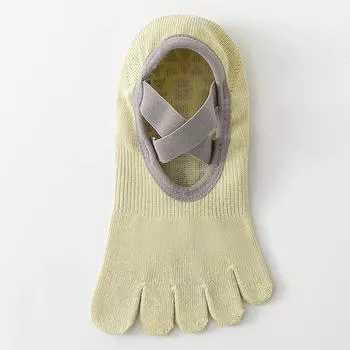 Summer Five-Finger Socks Women s Low-Top Shallow Mouth-Toe Ankle Socks Pure Cotton Deodorant Silicone Non-Slip Professional Pilates Yoga Green