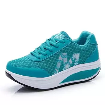 Summer Flat Female Tennis Shoes Wedge Hollowed Out Slip-on Mesh Platform Vulcanization Shoes Breathable Lightweigt Sneakers 35 чёрный