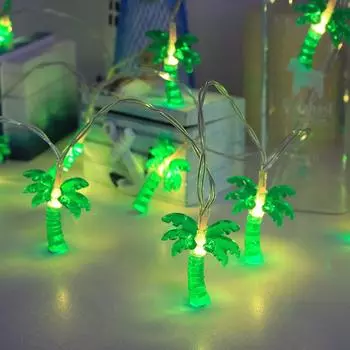 Summer Hawaii Light String Pineapple Flamingo Coconut Tree Light Strings Tropical Fruit Light Kids Hawaiian Birthday Party Decor A2