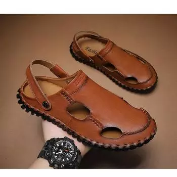 Summer hot-selling new Korean version of casual large-size sandals, hand-sewn soles, lazy feet, beach Shoes 38