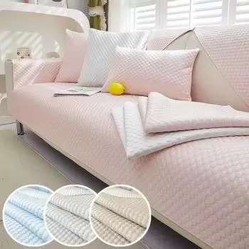 Summer Ice Silk Sofa Cover Universal Non-slip Sofa Mat Cool Feeling Mat Cushion Sofa Towel Couch Slipcover for Living Room A 65x70