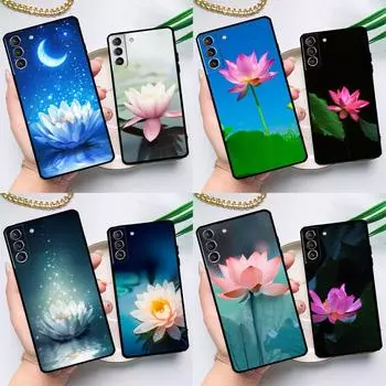 Summer Lotus Case For Samsung Galaxy S23 S22 S20 S21 Ultra S8 S9 S10 Note10 Plus Note20 Ultra S20 FE Cover Galaxy S9 Plus