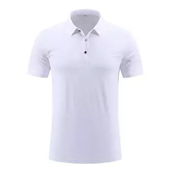 Summer Men s Middle-aged and Elderly Business Casual Polo Shirt, Collar T-shirt, Short Sleeved Men s Top XXXXXL белый