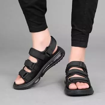 Summer men s sandals Leisure comfortable and versatile style beach Outdoor leisure walking men s high-quality Travel shoes 38 чёрный