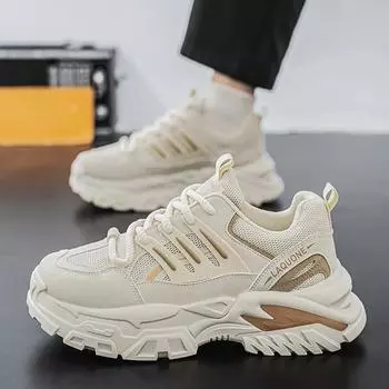 Summer men s shoes breathable mesh sports dad shoes youth casual shoes men s trend versatile platform shoes men 39