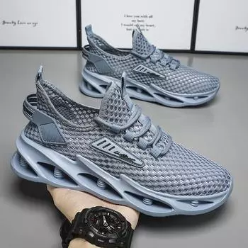 Summer Men s Thin Tide Shoes Hollow Breathable Men s Tide Brand Sneakers Running Net Shoes Youth Blade Shoes 2024 NEW 39