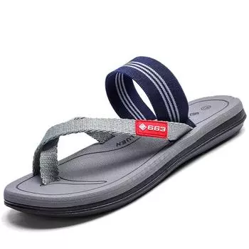 Summer Men Sandals New Beach Slippers Beach Flip Flops Fashion Solid Flat Outdoor Shoes Outdoors Non-slip Slippers H334 36 чёрный