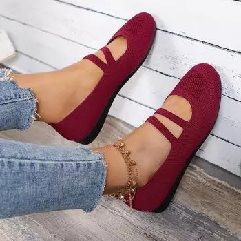 Summer Mesh Breathable Ballet Flat Shoes for Women Non-Slip Casual Shoes Solid Slip-On Comfort Ladies Footwear Women Sneakers 36 темно-синий