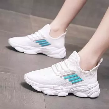 Summer Mesh Breathable Casual Sneakers Women Flats Running Shoe Students Vulcanize Shoes Lace-up Light Female Footwear 35
