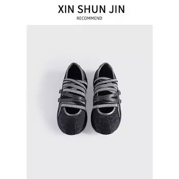 Summer new ballet shoes women s flat casual single shoes hollow straps sports women s shoes 35