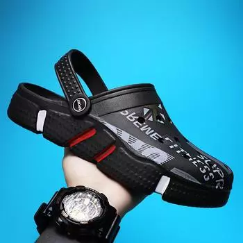 Summer new Baotou hole shoes women s beach shoes men s trendy outer wear casual sandals fashion couple sandals men 36 белый
