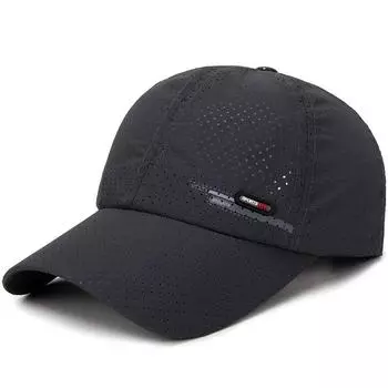 Summer New Breathable Hole Punch Quick Dry Hat Men s Outdoor Fishing Shade Sunscreen Baseball Cap Cycling Travel Sports Cap Adjustable темно серый