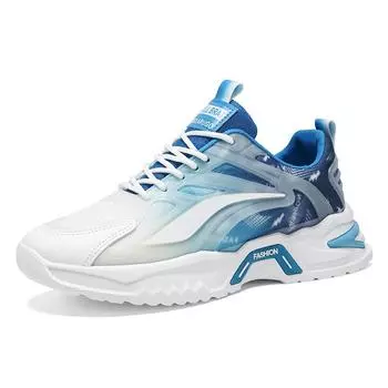 Summer New Breathable Mesh Fabric Sports Multifunctional Thick Sole Running Casual Men s Shoes 42 синий