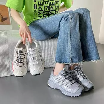 Summer New Breathable Sneakers Heightened Platform Dad Shoes Student Heightened Running Shoes Women 35 бежевый