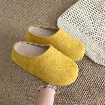 Summer new inner height increase smiley face thick bottom lazy woman wearing retro small bag head slippers 35