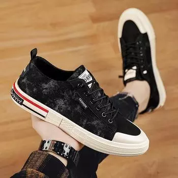 Summer new men s low-top canvas board shoes casual trendy shoes men s shoes Korean version of literary and artistic style casual student shoes 39