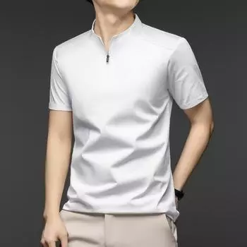 Summer New Men s Quick-drying Thin Half-zipper Mesh Short-sleeved T-shirt Men s Refreshing and Versatile Luxury Jacket M