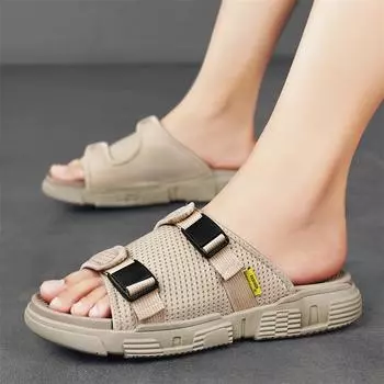 Summer outdoor men s slippers Anti-slip Soft Slip-on Sandals Breathable Comfortable casual shoes Summer Designer style Shoes 38 чёрный