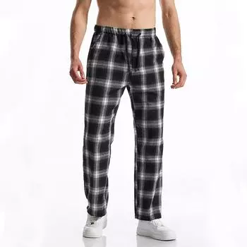 Summer Plaid Men s Casual Drawstring Pants Straight Trousers for Male/Female Harajuku Hip-hop Pants Outdoor Daily Trousers 3XL синий