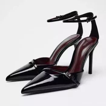 Summer pointed toe women high heels 2025 fashion designer women sandals elegant metal decoration street style mary jane shoes 34