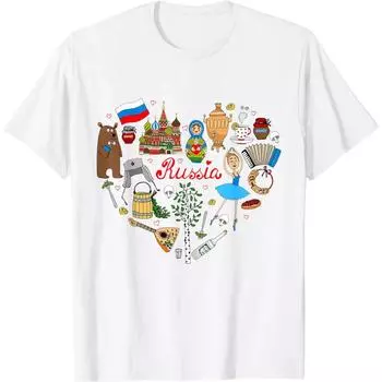 Summer Round Neck 3D Russia Pattern Print Top Fashionable Casual Short Sleeved Men s and Women s Unisex T-shirts XS