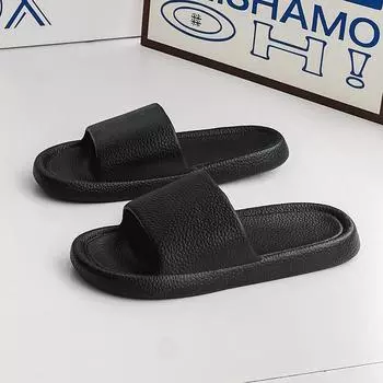 Summer slippers soft bottom home bathroom bath non-slip sandals men wear cool slippers for waterproof 40-41 чёрный
