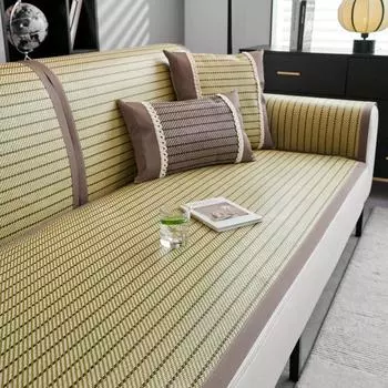 Летняя подушка для дивана Летний коврик Cool Pad Летний коврик из ротанга Ice Silk Гостиная Нескользящая универсальная тканевая кожаная подушка Простая современная 60X60