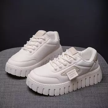Летние студенческие туфли Tide Little White, универсальные туфли на платформе, легкие туфли для спорта и отдыха для женщин 35 хаки