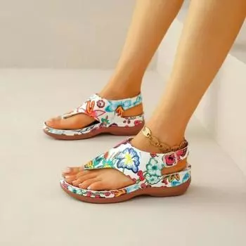 Летние толстые новые шлепанцы на танкетке женские босоножки на каблуках модные пляжные туфли с пряжкой женские легкие прогулочные туфли Zapatos De Mujer 36 чёрный
