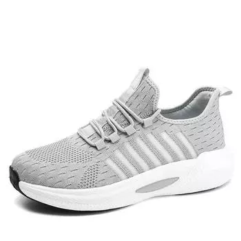 Summer Thin Fly-Woven Mesh Men S Shoes Breathable Fashion Sports Shoes Casual Couple Shoes 36 серый