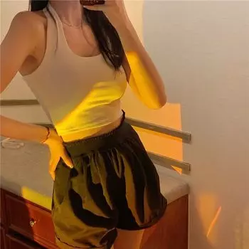 Summer Thin Hollow Outer Long-Sleeves Knitting T-Shirt Women s Idle Style Stylish Sun Protection V-neck Blouse Sling Tops White neck strap S Suggested 37.50 kg-47.50 kg