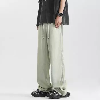 Summer Thin Tennis Pants Men s Jeans Retro Washed Old Blue Straight Pants Casual Pants S