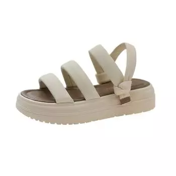 Summer Women 2024 Sandals New Flats Platform Casual Shoes Open Toe Dress Walking Shoes Trend Women Zapatillas Female 35 чёрный