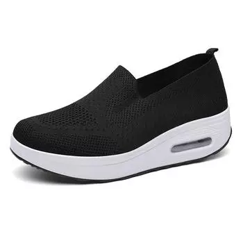 Summer Women s Casual Flat Bottom Comfortable and Breathable Mesh Women s Shoes Anti Slip Fashion Lazy Thick Sole Shoes 2024 35 серый