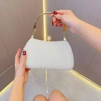 Сумочка Pearl, вечерняя сумочка, диагональная сумка для ужина белый