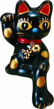 Sun Art Good Luck Goods Lucky Cat Статуэтка кошки Объект Маленький черный SAN752 Увеличение удачи чёрный