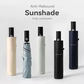 Sun Umbrella for Women, 420T Waterproof Folding Umbrella Windproof, Outdoor Travel Portable Sunshade, Golf UV Parasol Umbrellas тёмно-синий