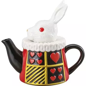 Sunart SAN3791 Cute Tableware Teapot, Approx. 19.4 fl oz (550 ml), March Rabbit, Red