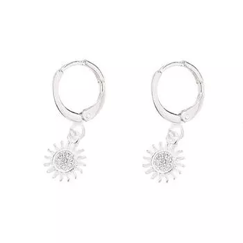 Sunflower Zircon Ear Buckle Cross-Border Flower Earrings Versatile Fashion Personality Creative Light Luxury Sunflower Earrings Copper