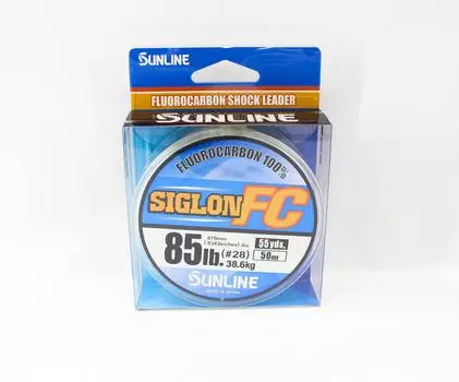 Sunline Fluorocarbon Leader Siglon FC 100% 50 м 85 фунтов Диаметр 0,87 мм (2095 год) чистый