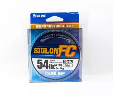 Sunline Fluorocarbon Leader Siglon FC 100% 50 м 54 фунта Диаметр 0,66 мм (2033 год)